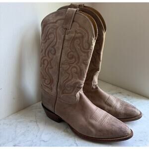 Nocona Handcrafted USA Western Boots Distressed Leather Light Brown Men’s 13 D